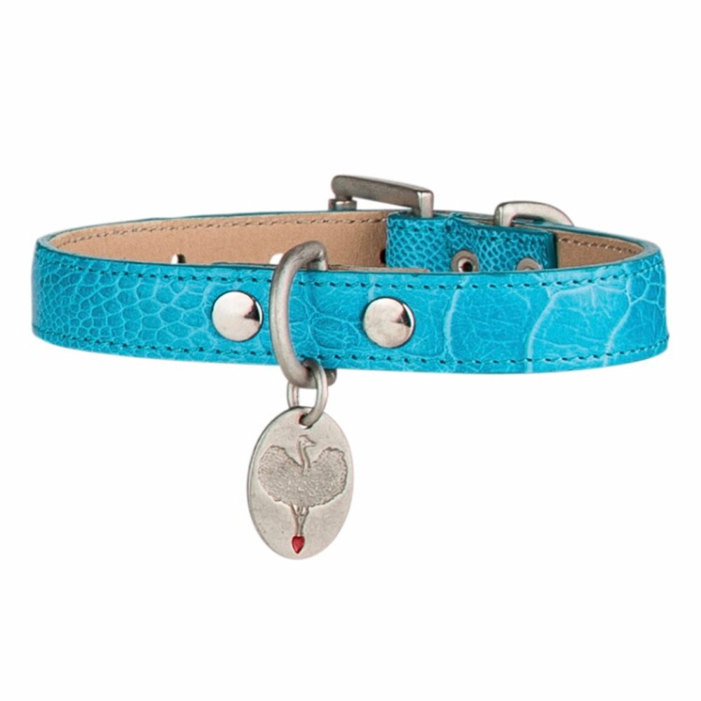 Handmade Ostrich Leather  Dog Collar&Leash Set